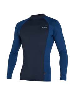Mens Rashies: O'Neill Psycho UV LS Rash Vest - Abyss/Marine/Marine