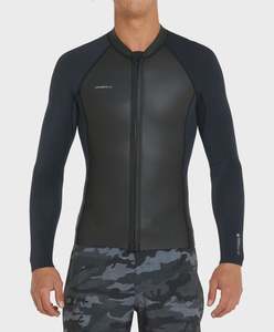 Mens Wetsuits: O'Neill Hyperfreak FZ Jacket 2MM - Black/Black