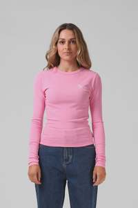Womens Tees: RPM Ribbed LS Tee - Bubble Gum