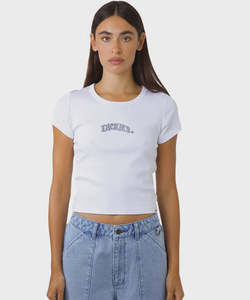 Womens Tees: Dickies Trippy Mini SS Baby Tee - White
