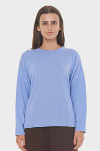 Womens Tops: Huffer Merino Neve Crew - Lagoon