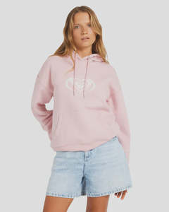 Womens Hoodies Jumpers: Roxy Perfect Place Hoodie Brushed Jumper - Bleached Mauve