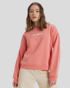 Womens Hoodies Jumpers: Roxy Perfect Place Crew Brushed Jumper - Lantana