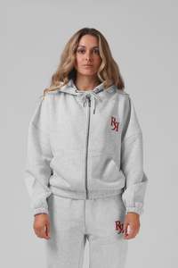 Womens Hoodies Jumpers: RPM Binate Zip Thru Hood - White Marl