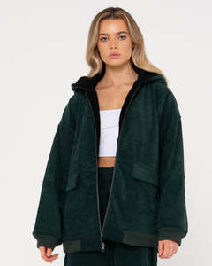 Womens Jackets: Rusty Gables Reversible Cord Jacket - Green Gables