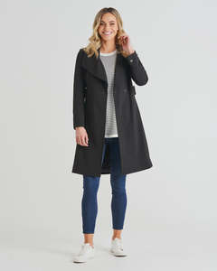 Womens Jackets: Betty Basics Christina Wrap Coat - Black