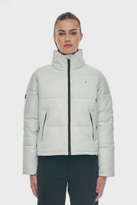 Huffer Womens Box Puffer Jacket - Crisp