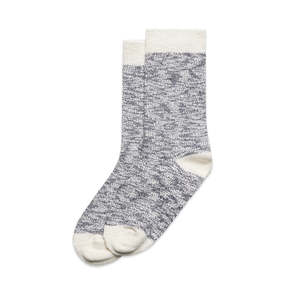Socks: AS Colour Slub Socks 2 pack - Navy/White