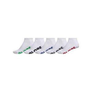 Globe Mens Ankle Sports Socks 5pk - White 7-11
