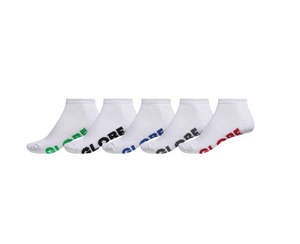 Socks: Globe Youth Stealth Ankle Socks 5 Pack - White Size 2-8