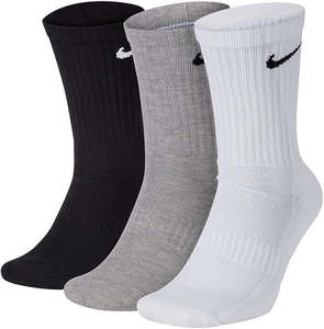 Socks: Nike Everyday Cotton Cushioned Training Crew Socks 3 Pack