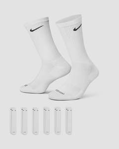Socks: Nike Everyday Plus Cushioned Crew Socks - 6 Pack