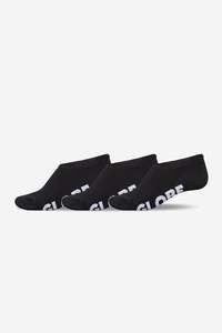 Socks: Globe Low Impact Invisible Sock - 3 Pack - Black