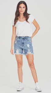Womens Shorts: Junkfood Adina Shorts - Blue