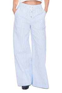 Womens Pants: Huffer Cruise Lounge Pant - Ice Blue Stripe