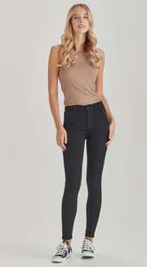 Womens Jeans: Junkfood Slip Tall Stuff Jean - Black