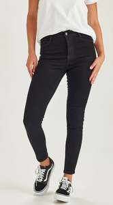 Womens Jeans: Junkfood Slip Ankle Grazer Jean - Black