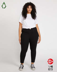 Womens Jeans: Volcom Liberator High Rise Plus - Premium Wash Black
