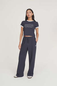Womens Trackies: Huffer Womens Straight Leg Trackpant - Navy