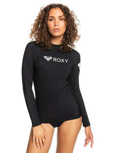 Roxy Womens Heater LS Thermal Rash Gard- Anthracite