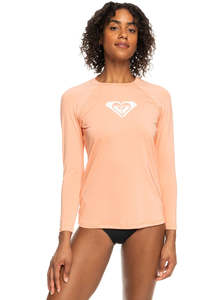 Womens Rashies: Roxy Classic LS Lycra UPF 50 Rashie - Papaya Punch