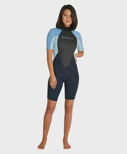 Womens Wetsuits: O'Neill Womens Reactor II BZ SS Spring 2mm - Abyss/Abyss/Aqua
