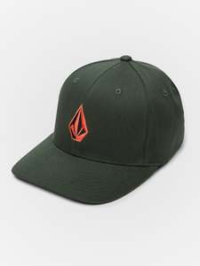 Mens Caps: Volcom Full Stone FlexFit Cap - Dark Forest