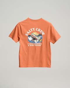 8 16 Youth: Salty Crew Terror Shark Boys SS Tee - Rust