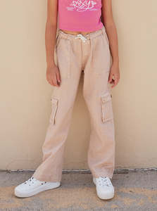 8 16 Years: Roxy High Waisted Precious Cargo Pant - Warm Taupe