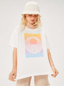 Roxy Girls Gone To California Oversize Tee - Snow White