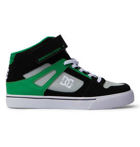 Kids Shoes: DC Youth Pure High Top EV - Black/Kelly Green