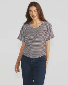 Betty Basics: Betty Basics Maui Tee - Nutmeg Stripe