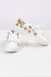 Betty Basics: Betty Basics Star Struck Sneaker - Light Gold