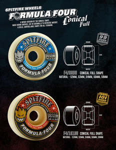 Spitfire Wheels F499 Formula Four Conical 54mm Chrome Venom