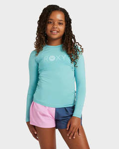 Roxy Essential LS Lycra Girls Rashie - Coastal Shade