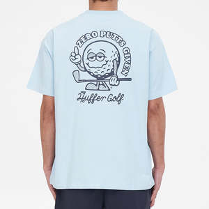Huffer: Huffer Block Tee 220/Zero Putts - Ice Blue