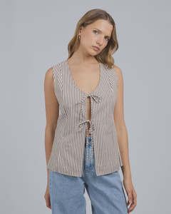 Silent Theory Sunday Tie Top - Chocolate