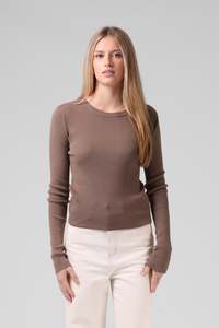 Rpm: RPM Knitted LS Top - Taupe