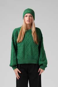 Rpm: RPM Cable Knit Jumper - Green