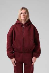 Rpm: RPM Zip Thru Hood - Red Wine