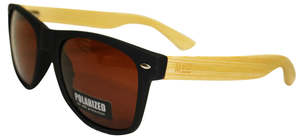 Mens Sunnies: Moana Rd 50/50 Wooden Sunnies - Black Frame