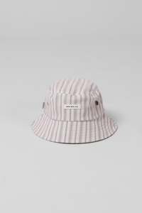 Mens Hats: RPM Bucket Hat - White/Grey Striped