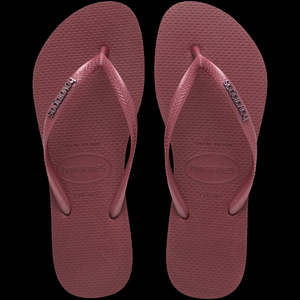 Havaianas Womens Slim Logo Metallic Jandal - Amaranto