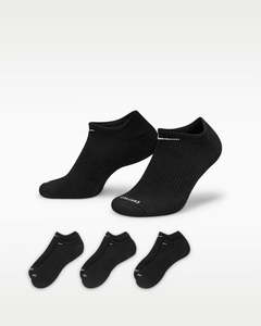 Nike 3 Pack Everyday Cushioned No Show Socks - Black