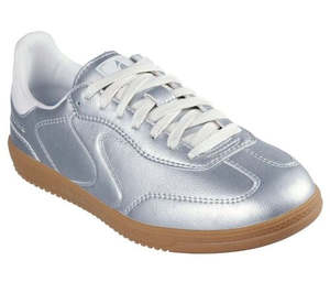 Footwear: Skechers Womens Hotshot Perfectly Polished Sneaker - Silver