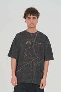 Huffer: Huffer Mens Night Camo Box Tee 220 - Black