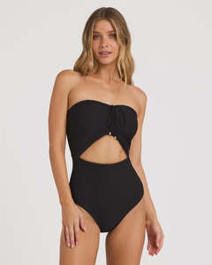 Womens: Billabong Tanlines Bandeau One Piece Swimsuit - Black
