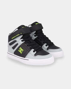 DC Boys Pure Hi Top EV Trainer- Grey/Black/Lime