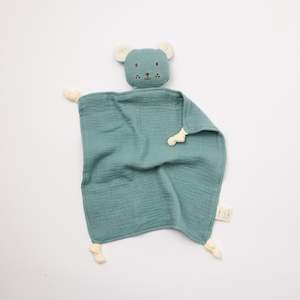Lovey: Organic Muslin Bear Lovey Sage with Milk ears