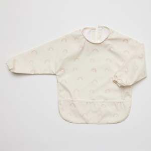 Silicone Bib: Longsleeve Waterproof Bib Rainbow